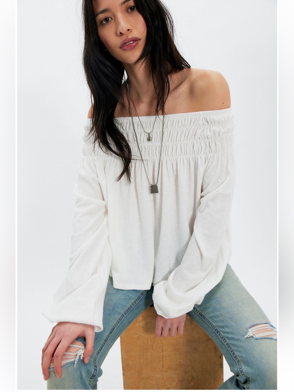 Free People We The Free Peaches Off The Shoulder Blouse NWT S
